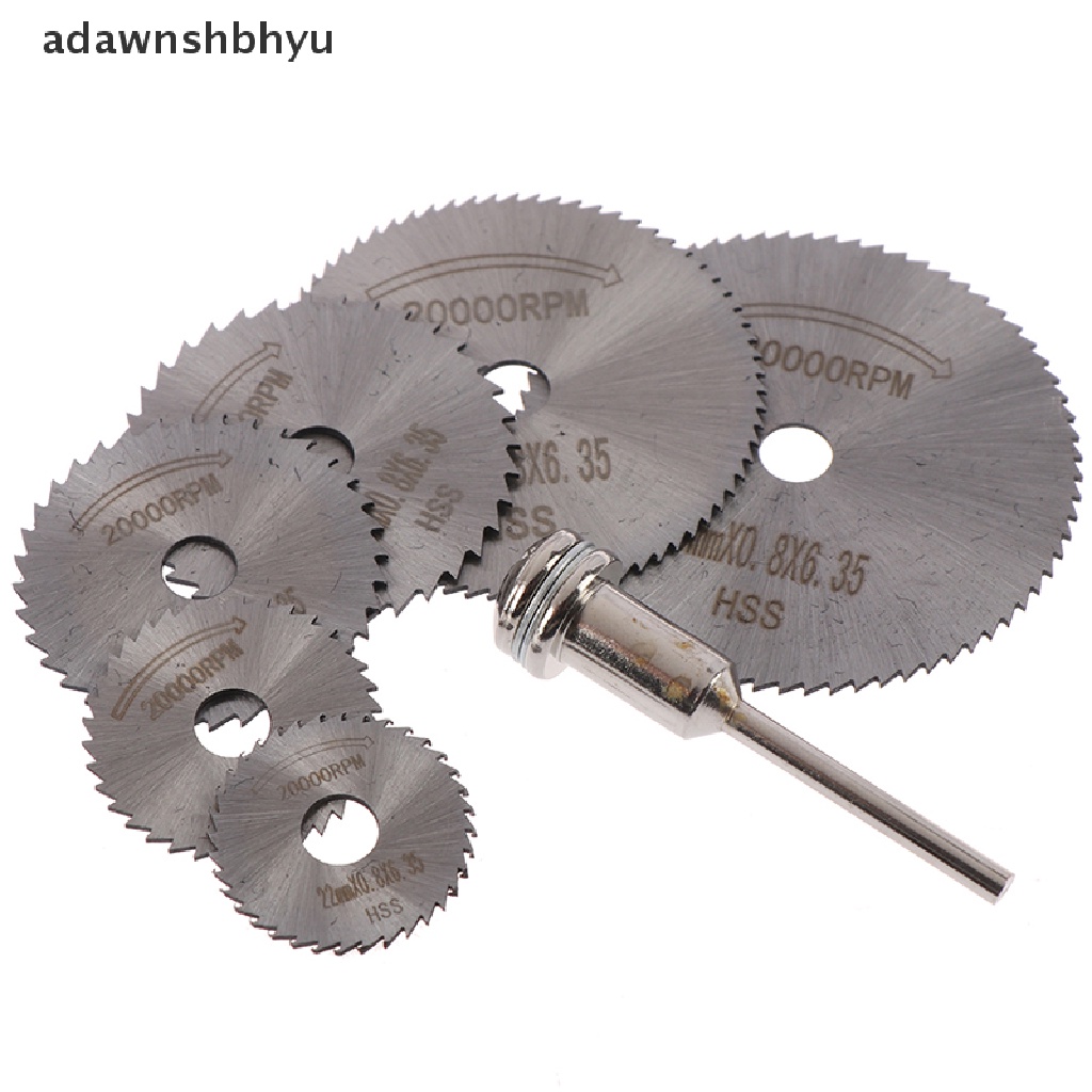 Adawnshbhyu 7Pcs Cutting Disc Mandrel HSS Rotary Circular Saw Blades Alat Cutoff Set