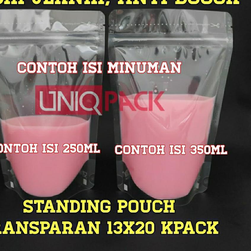 [Anti bocor] Standing Pouch Minuman 250ml - 500ml 13x20 Kpack/ Plastik klip Minuman 100 pcs