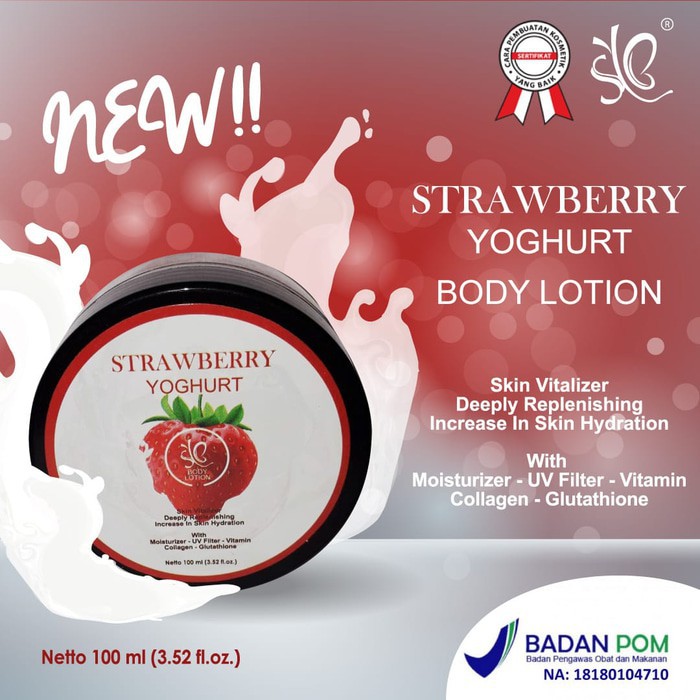 SYB YOGURT BODY LOTION BPOM 100ml STRAWBERRY / STOBERI