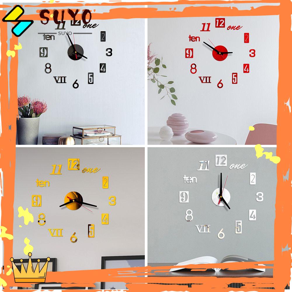 Suyo Stiker Jam Dinding Quartz DIY Bahan Akrilik