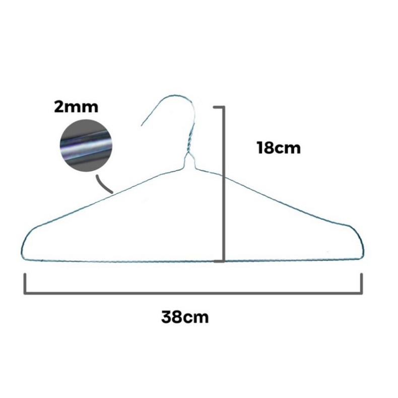 10 PCS GANTUNGAN BAJU KAWAT CAP SEMAR HANGER GANTUNGAN BAJU KAWAT STAINLESS ANTIKARAT INDOKURNIA