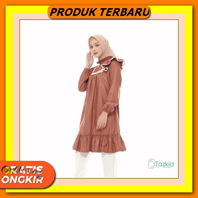 Blouse Tunik Wanita Tangan Panjang Tunik Bahan Kotak-Kotak Pakaian Baju Tunik Terbaru Pakaian Wanita
