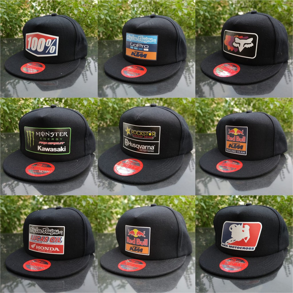 TOPI SNAPBACK RACING TRAIL GOPRO KTM REDBULL MONSTER KAWASAKI