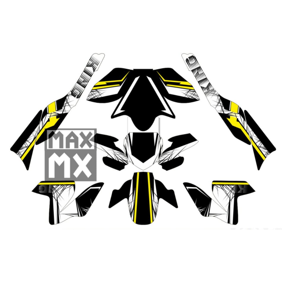 Decal Stiker New Vixion Lightning Dekal Variasi Sticker Striping Custom Full Body hitam putih 003