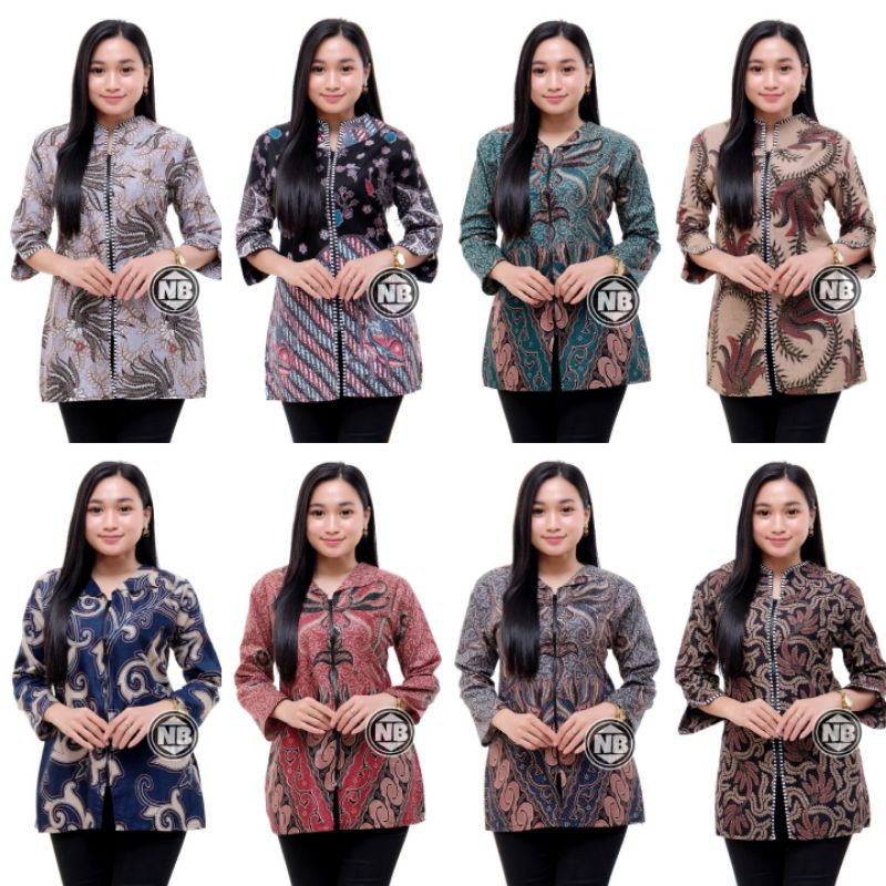 Tey-17 Batik Wanita Asj Sa Hrb026 Kenongo Kemeja Tosca Pendek