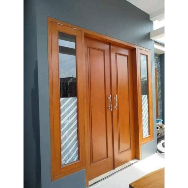 paket utama kusen gandeng kayu meranti ( 1 kusen gandeng,2 pintu, 2 jendela)