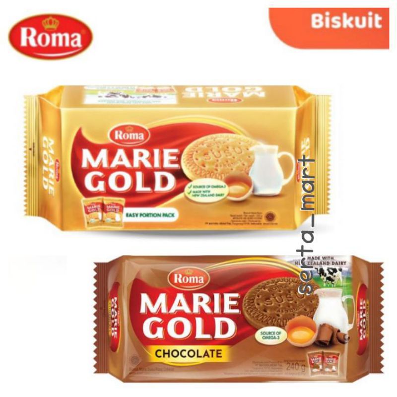 

Roma Marie Gold 240gr - Biskuit Roma Marie Original Milk / Chocolate