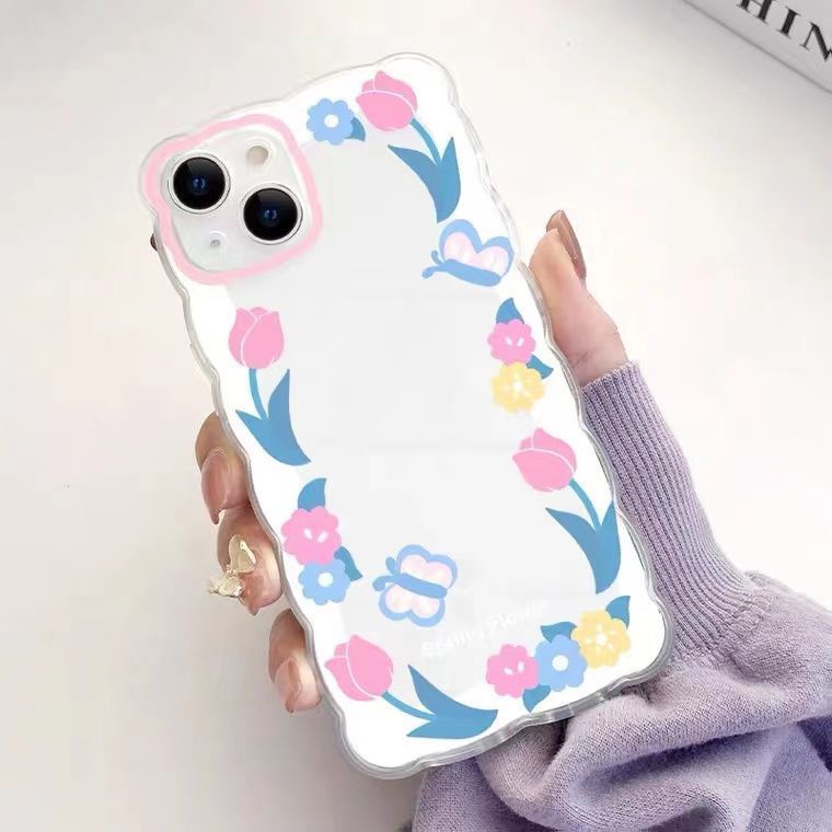 Soft Case TPU Motif Bunga Untuk Iphone 13 12 Mini 11 Pro X XR XS Max SE 2020 6 6S 7 8 Plus