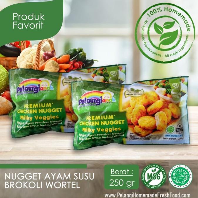 

PROMO Pelangi Milky Chicken Nugget brokoli wortel 250 gr non msg&pengawet MURAH