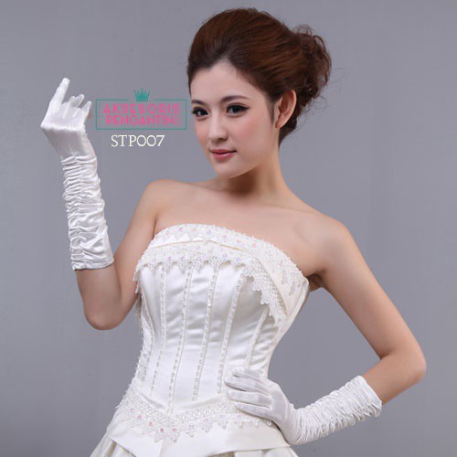 [READY STOCK] SARUNG TANGAN BRIDAL AKSESORIS PENGANTIN WANITA PANJANG FULL STP007