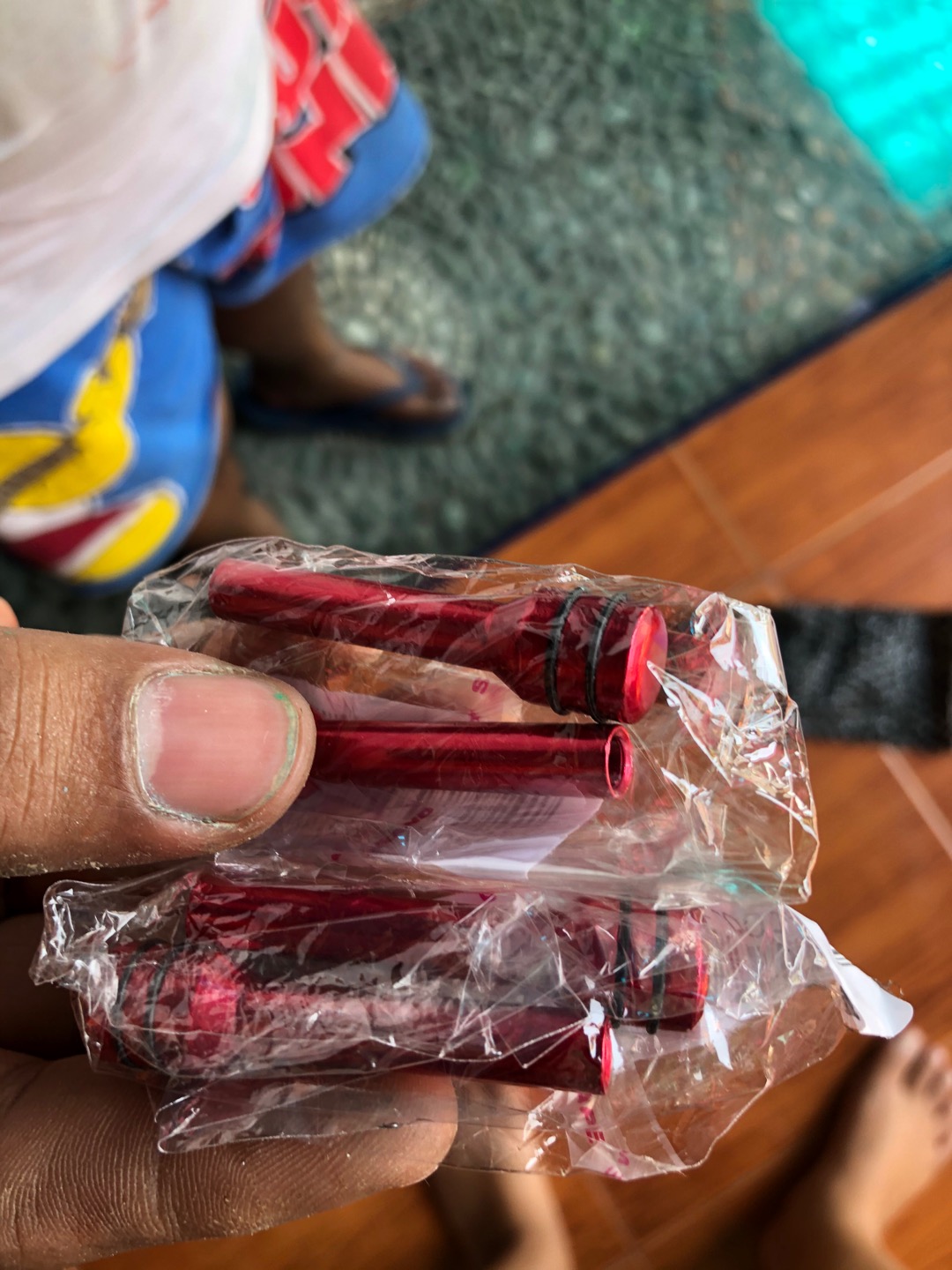 Door Lock Stick Knob Pin / Stik Kunci Pintu Alumunium - Red (2 Pcs/pack)