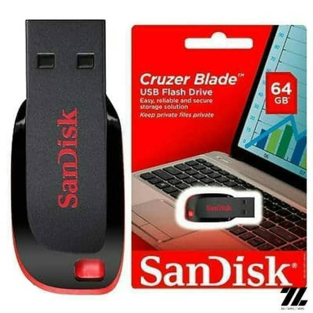 Sandisk Flashdisk 64GB USB Flash 64GB Original USB SanDisk Cruzer Blade 64GB Flash Disk Flash Drive