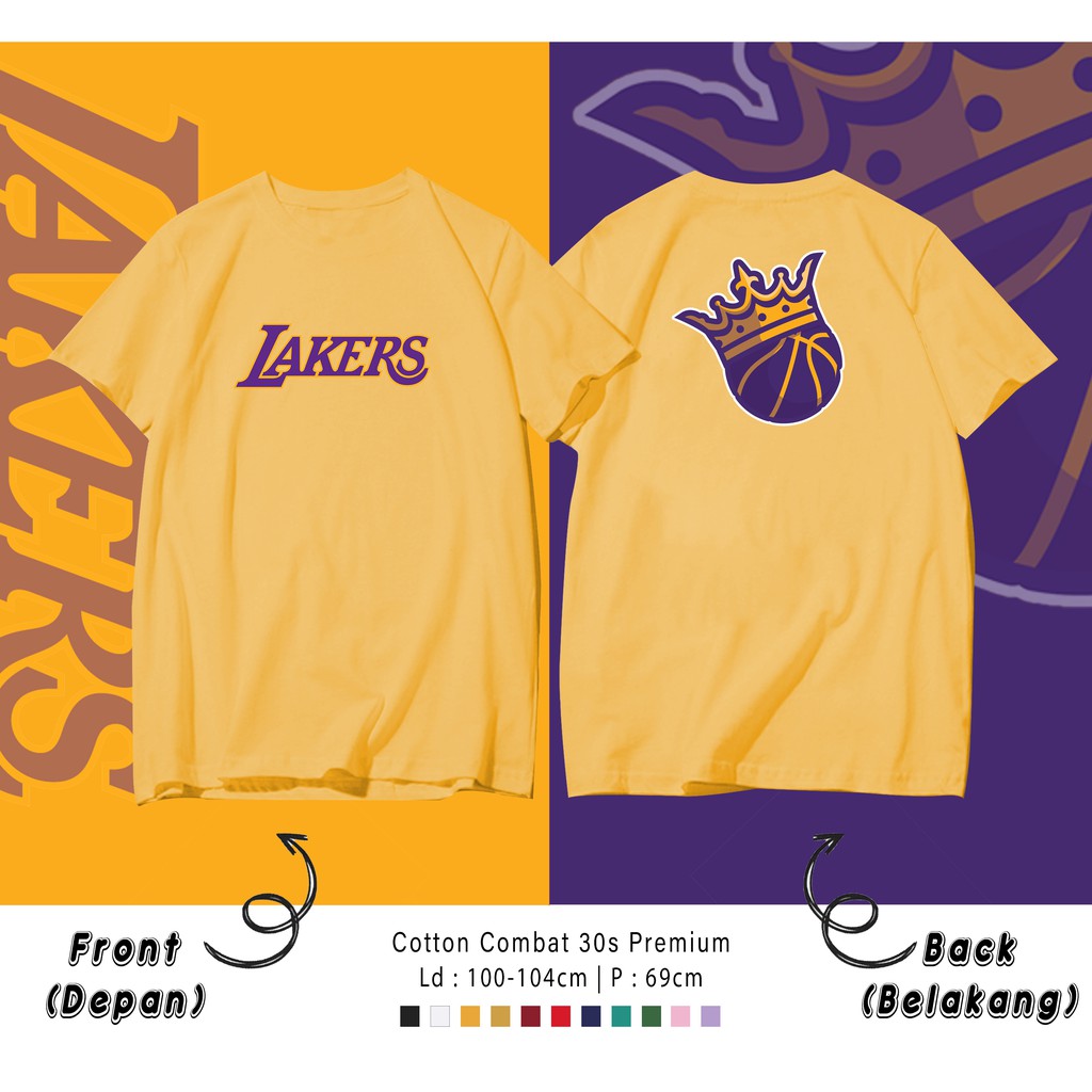 LAKERS BASKET  / TERMURAH BAJU KAOS KATUN WANITA/ PRIA UNISEX LENGAN PENDEK / TUMBLR TEE /  OVERSIZE