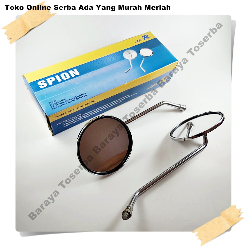 Spion Bulat Honda Klasik  Chrome Tiang Panjang Motor Retro Japstyle