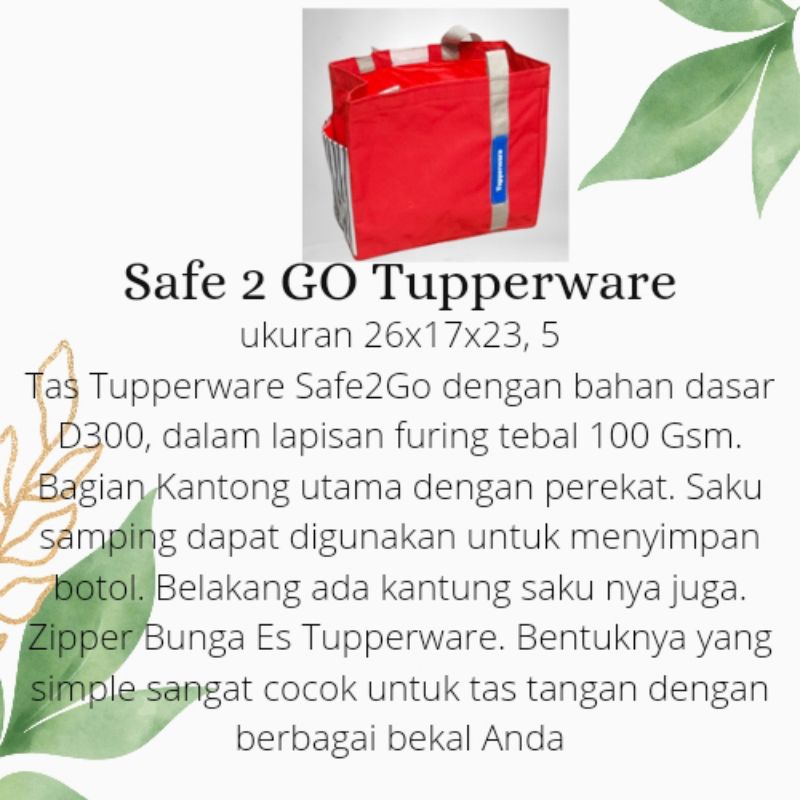 Tas Tupperware Safe 2 Go Totebag Bunga es