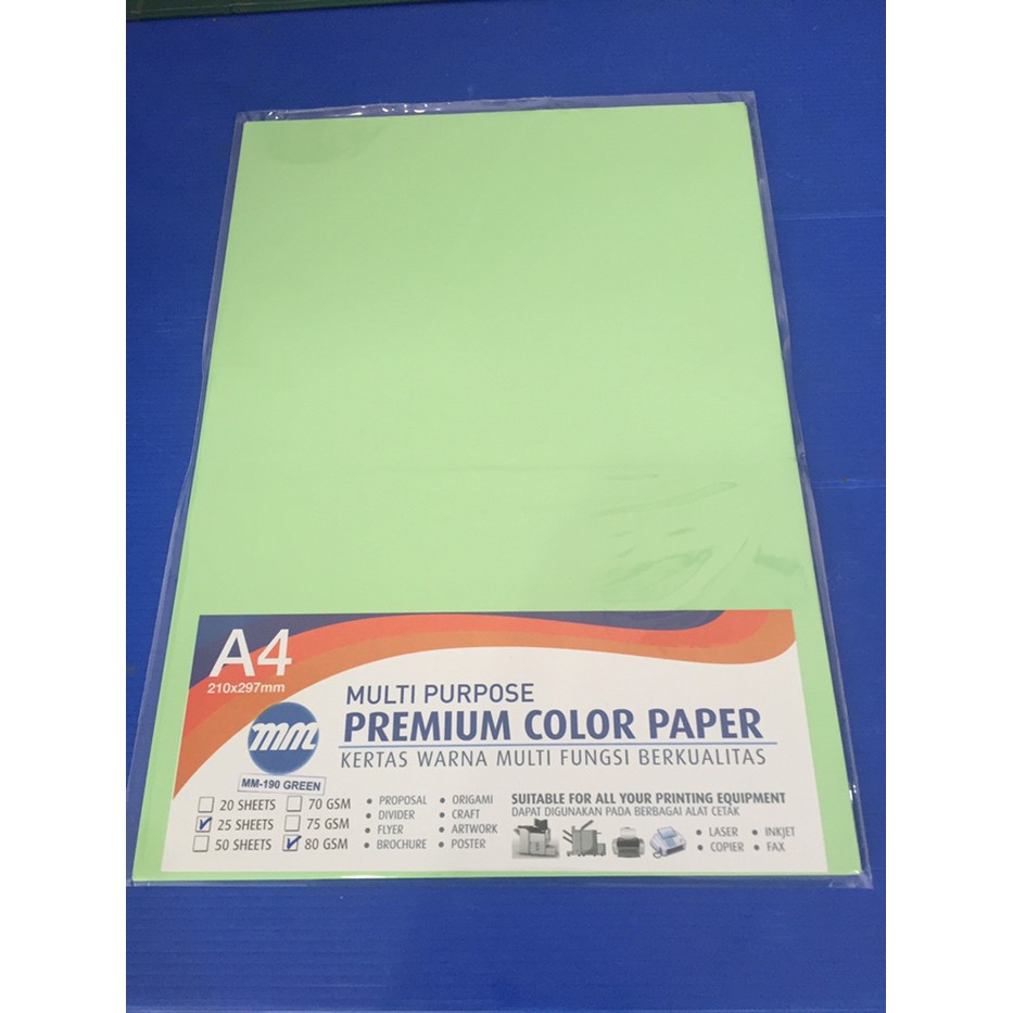 

HVS Warna 80gr MM-190 Green (20 lembar)