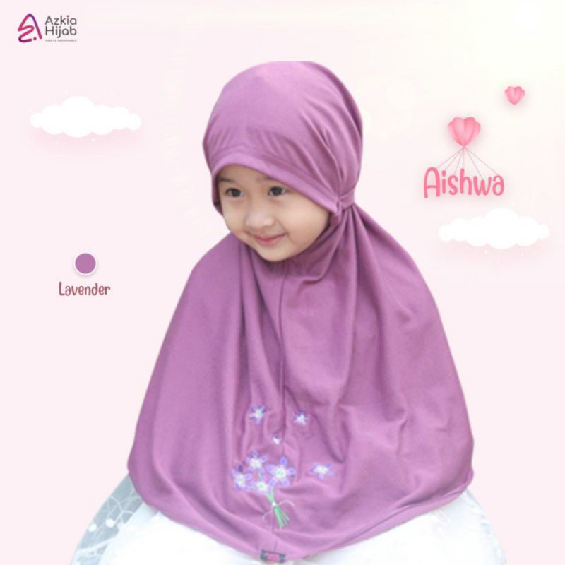 Aishwa || size SS (size 1) jilbab anak / bayi || usia 0 bulan - 6 bulan new azkia hijab-Lavender