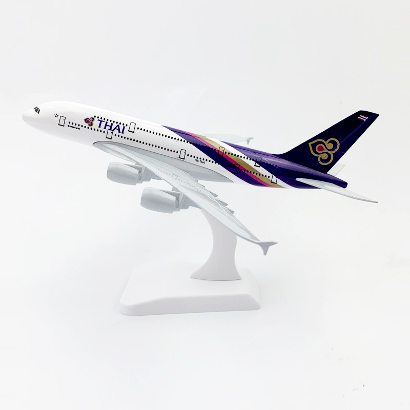 Model Pesawat Terbang Airbus 380 Thailand A380 Bahan Alloy Ukuran 16CM / 20CM