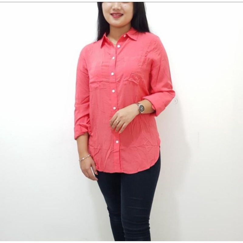 Blouse wanita Isuga Plain Pink