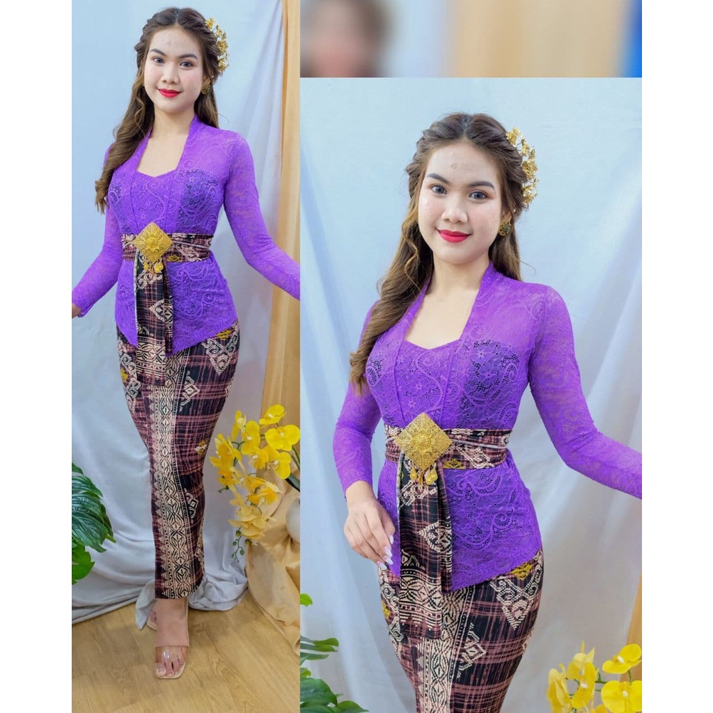Setelan kebaya sofia strait LILY kebaya bali lengan panjang bahan melar dan rok moscreft selendang Kebaya pengantin pesta wisuda modern-1