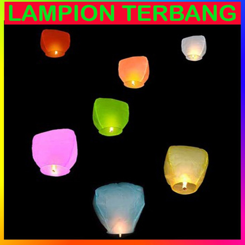 Lampion Terbang /Lentera Terbang / Flying Sky Lanterns Lentera Terbang Lampion Kertas (Warna Warni)