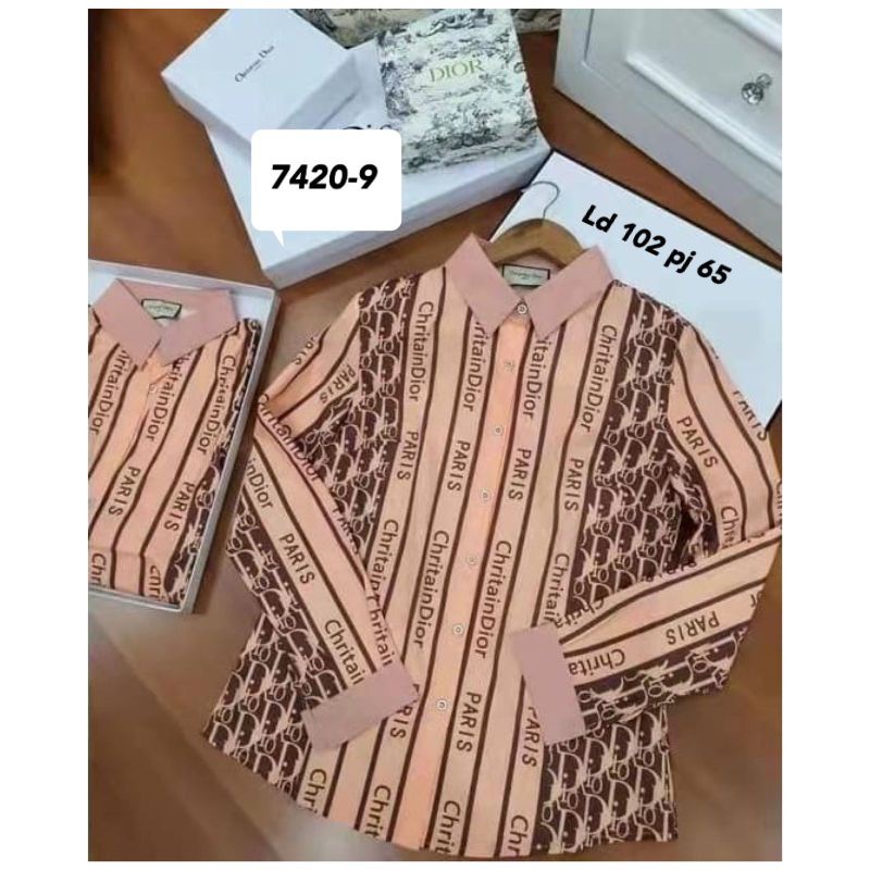 Kemeja katun silk import 7420-9  Katun silk