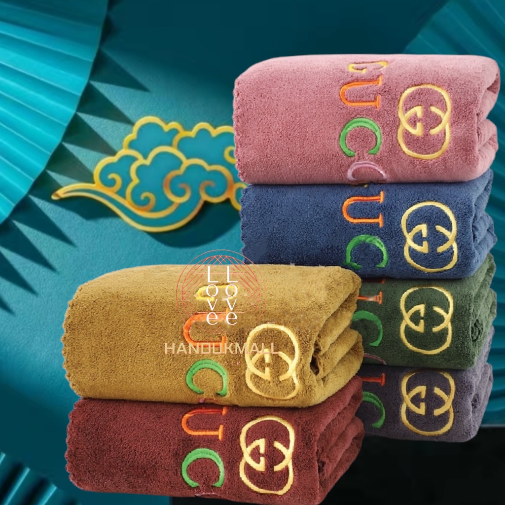 Handuk Mandi Dewasa Unisex 70x140cm Kamar Mandi Katun Menyerap Air Mozaik Terang Ohana Aren