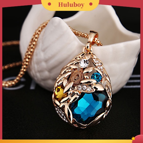 Hu Hu Hu Hu Hu Alat Bantu Pasang Kacamata♡ Kalung Rantai Panjang Dengan Liontin Bunga Mawar Aksen Berlian Imitasi Untuk Wanita