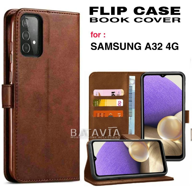 Flip Case Samsung A32 4G Flip Cover Dompet Bluemoon Flip Leather Case