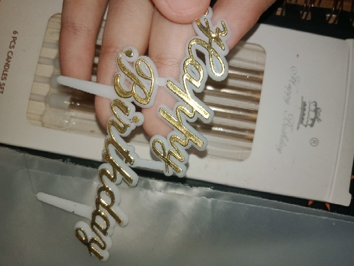 Tsk T97 - Hiasan Tusukan Kue Tulisan Happy Birthday Emas