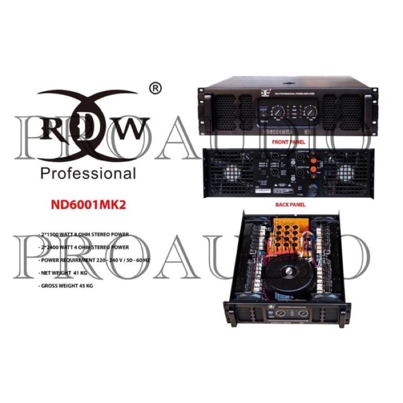 power amplifier rdw ND6001 MK2 ND 6001 MK2 original class gb garansi resmi rdw