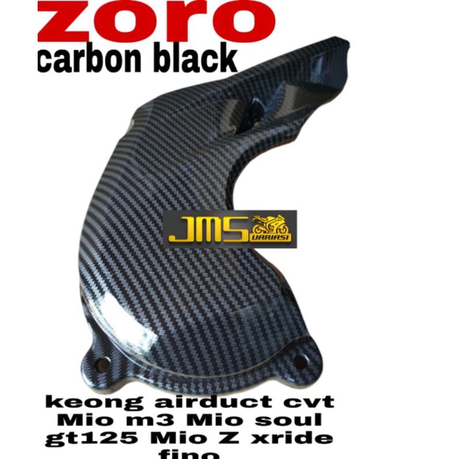 paket cover tutup carbon hitam cvt dan filter plus keongan sambungan cvt mio m3 125 mio z 125 zoro 1set