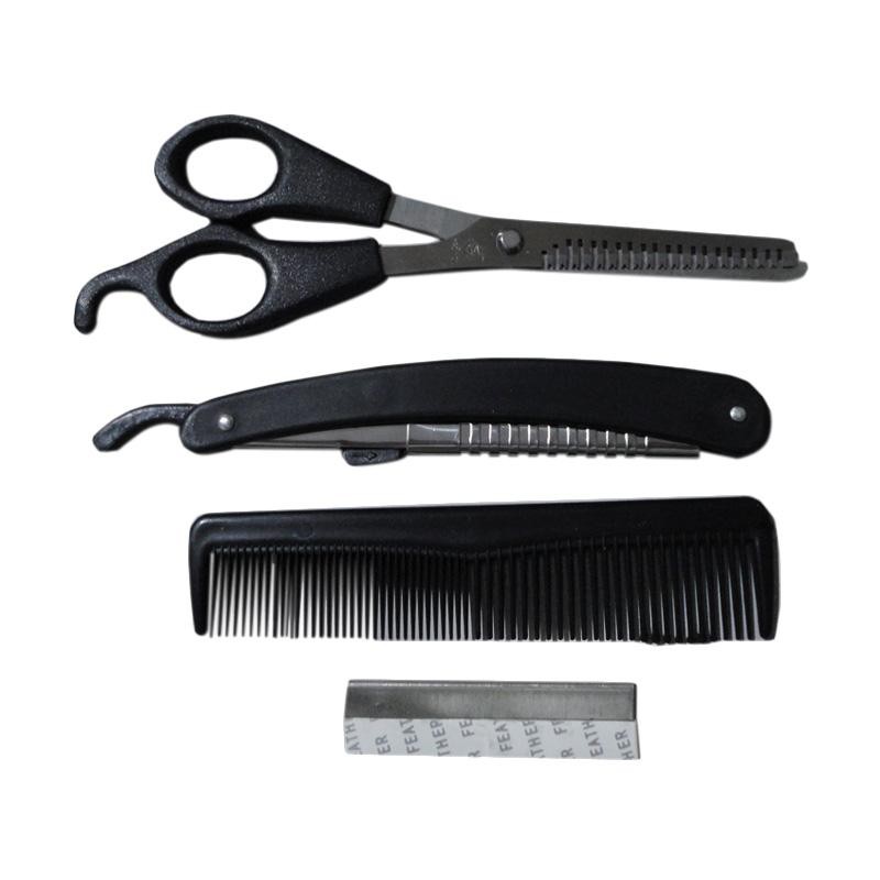 Gunting Sisir Sasak 3 IN 1 Alat Cukur Rambut Set Gunting Sisir Pisau Lipat