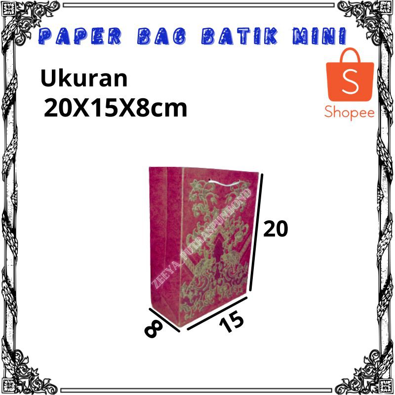 

PAPERBAG BATIK MINI UKURAN (20X15X8cm) ISI 12pcs (1 LSN)