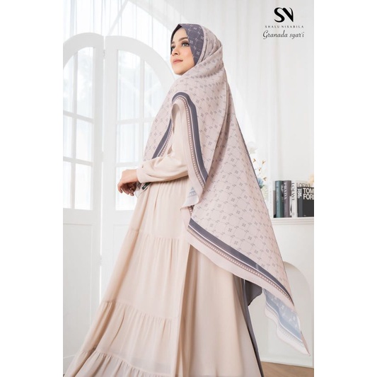 GAMIS SYARI PRINTING MONOGRAM GRANADA BY SHALU NISABILA