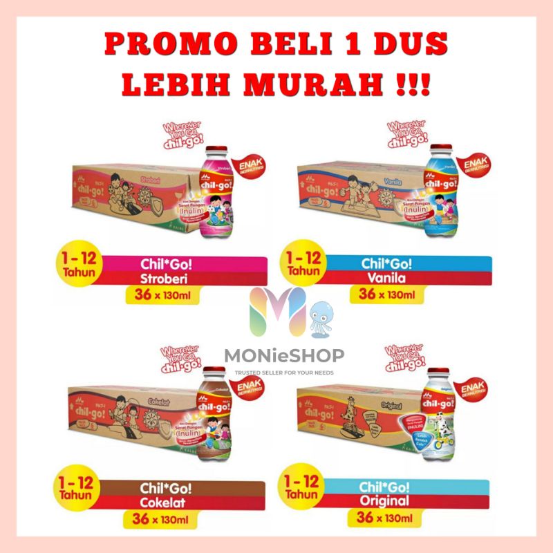 

MONIESHOP - Susu Morinaga Chil Go UHT karton 36 botol 1 Dus Karton