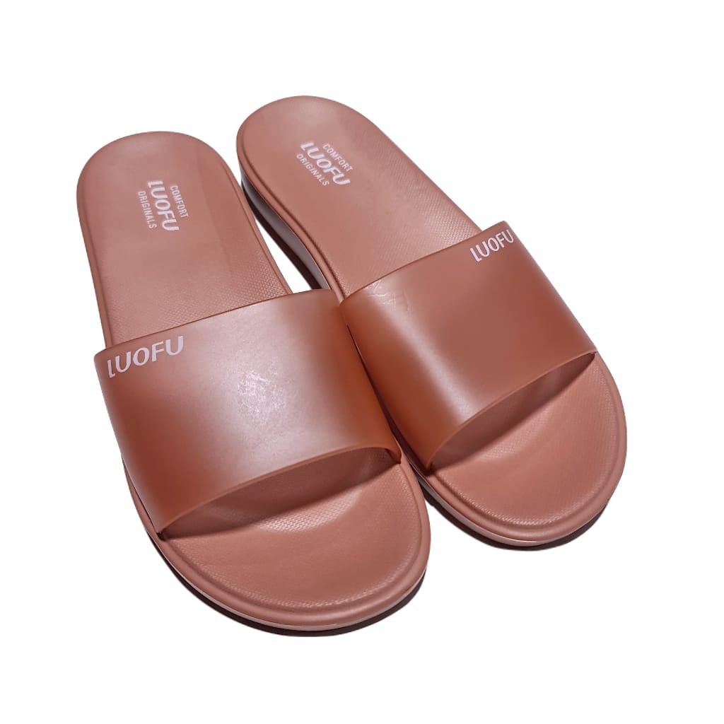 LUOFU ORIGINAL jelly sandal karet empuk murah wanita selop murah import cewek E7172A2-A20