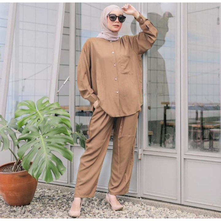 ZASKIA ONE SET POLOS FULL KANCING // ONE SET ZASKIA POLOS FULL KANCING JUMBO XXL // ONE SET KEMEJA P