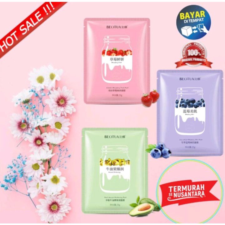 BEOTUA Yogurt Fruit Facial Mask Sheet Masker Wajah Buah BE001