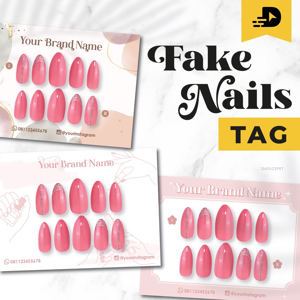Fake Nails Card / Fake Nails Tag / Packaging Fake Nails