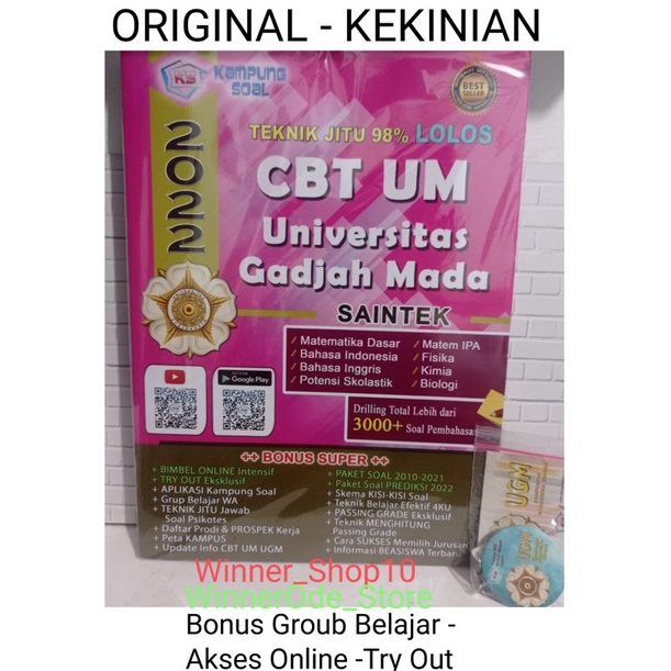 [𝙍𝙀𝘼𝘿𝙔 𝙎𝙏𝙊𝙆]Buku Kampung Soal UTUL UGM SAINTEK IPA 2022||Edisi Spoiler- Original - Terlengkap