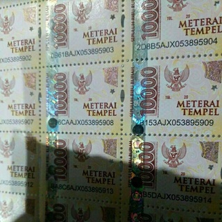 Jual 1 LEMBAR METERAI TEMPEL 10000 ASLI POS INDONESIA MATRAI MATARAI ...