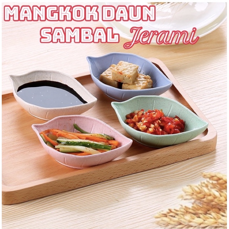 MANGKOK DAUN TEMPAT SAMBAL KECAP IMPOR HIGH QUALITY - MJB