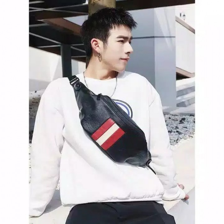 Waist Bag Kulit Pria / Tas Pinggang / Crossbody Bag Kulit Pria L002