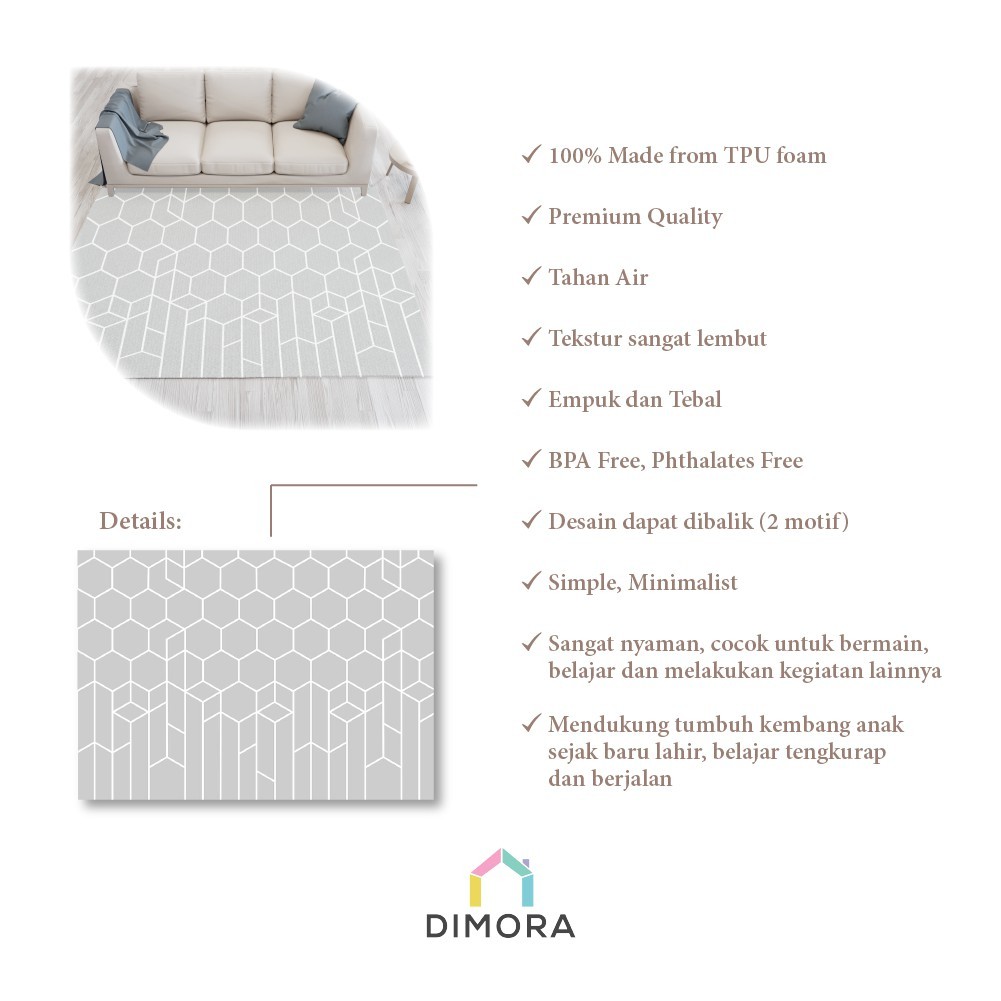 Dimora TPU Small  Playmat (100 x 140 x 1.5cm) - Alas Bermain atau Tikar Anak/bayi-2