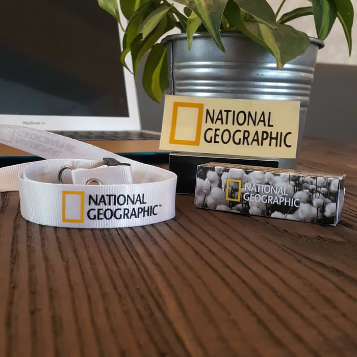 

Tali Gantungan Id Card Lanyard National Geographic NatGeo WHITE