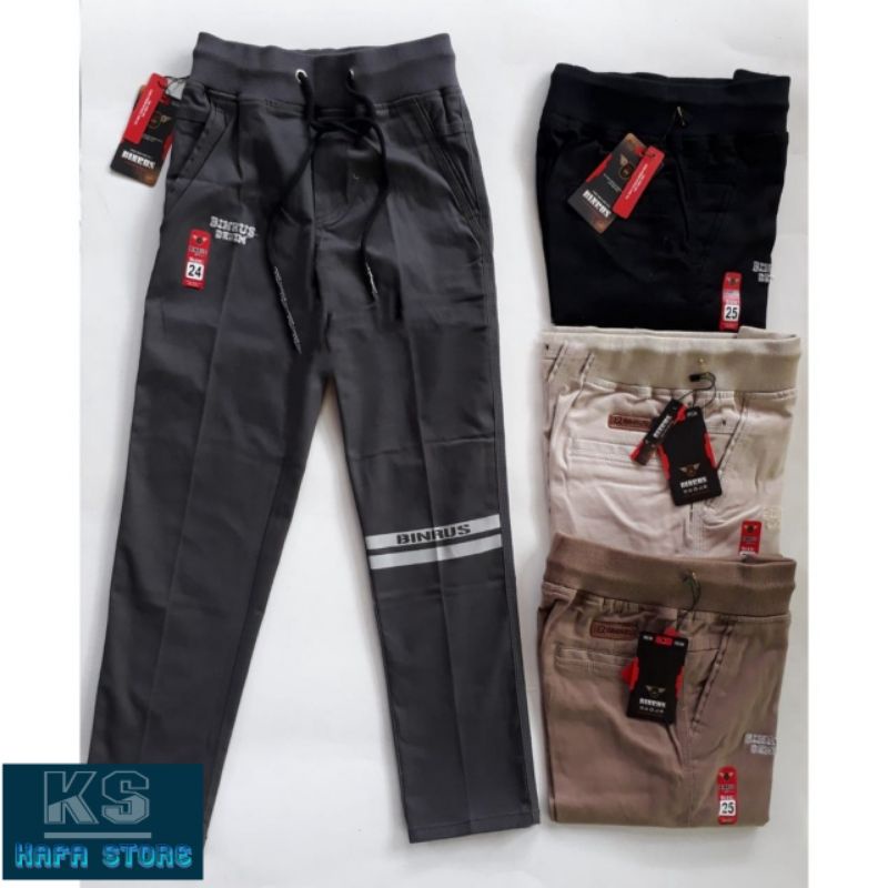 CELANA CHINO PRIA | CELANA CHINOS ANAK PANJANG | PINGGANG KOLOR RIP size 21-23