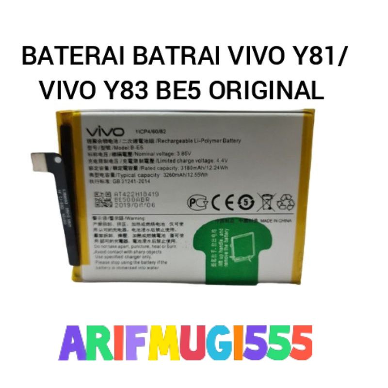 BATERAI BATRAI BATRE VIVO Y81 Y83 BE5 B-E5 ORIGINAL