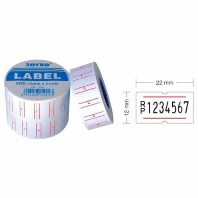 Kertas Label Harga Joyko 1 Baris 10 rol kecil LB-2RL