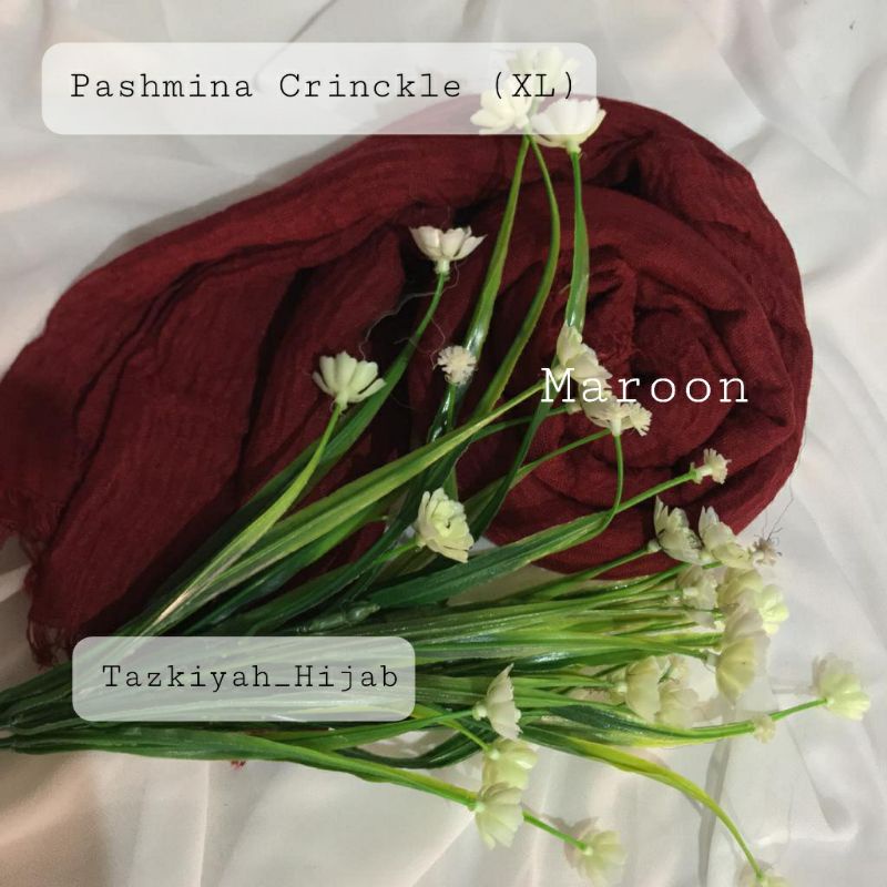 Pashmina Crinkle Shawl-Marron XL